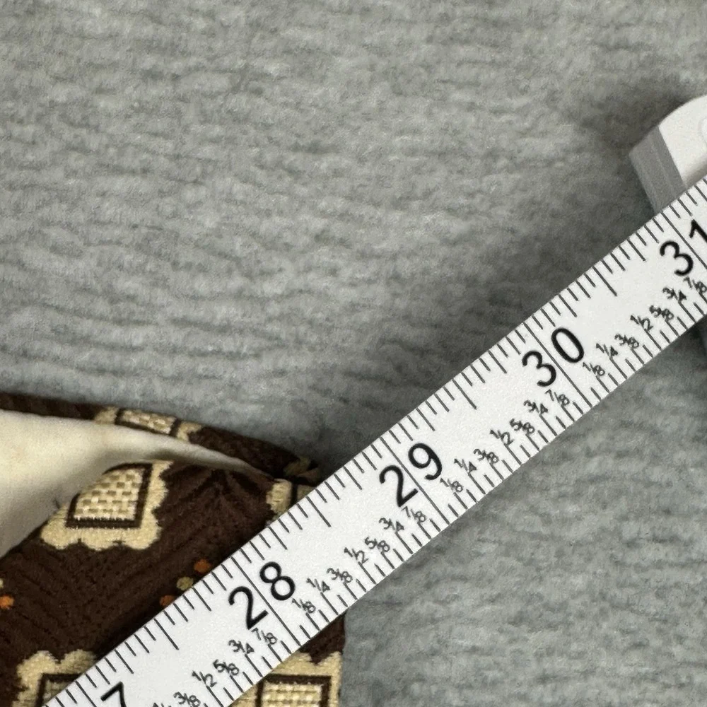 Vintage Armando Collection Mens Tie Brown Textured Foulard Medallion 57x4 NOTE
